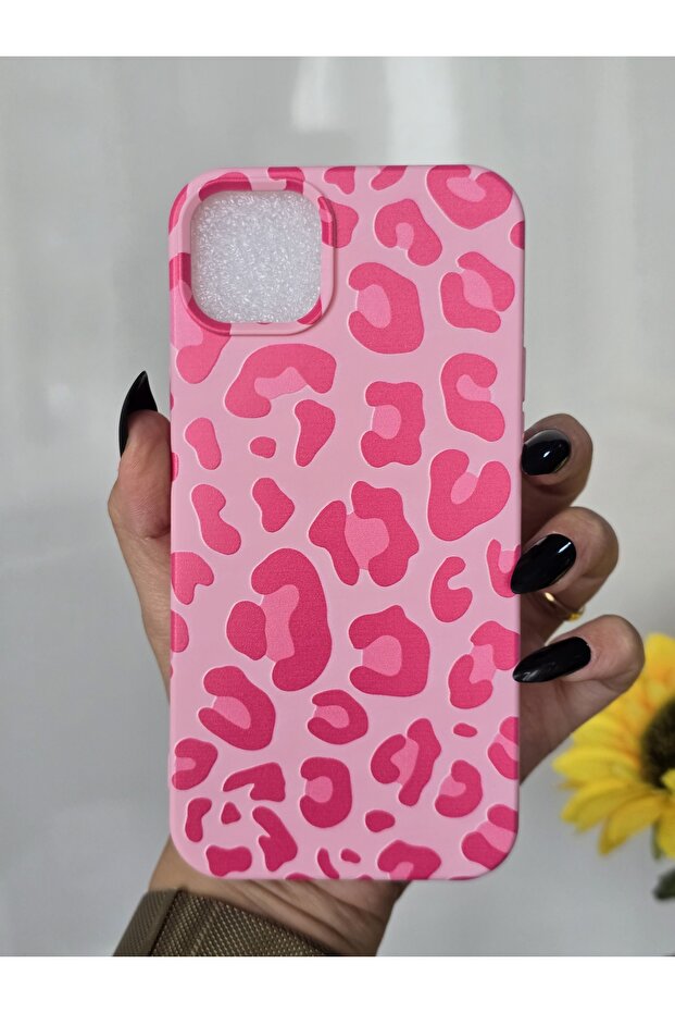 حافظة هاتف آيفون 14 بلس / 15 بلس متوافقة مع طباعة الفهد من الداخل - 1