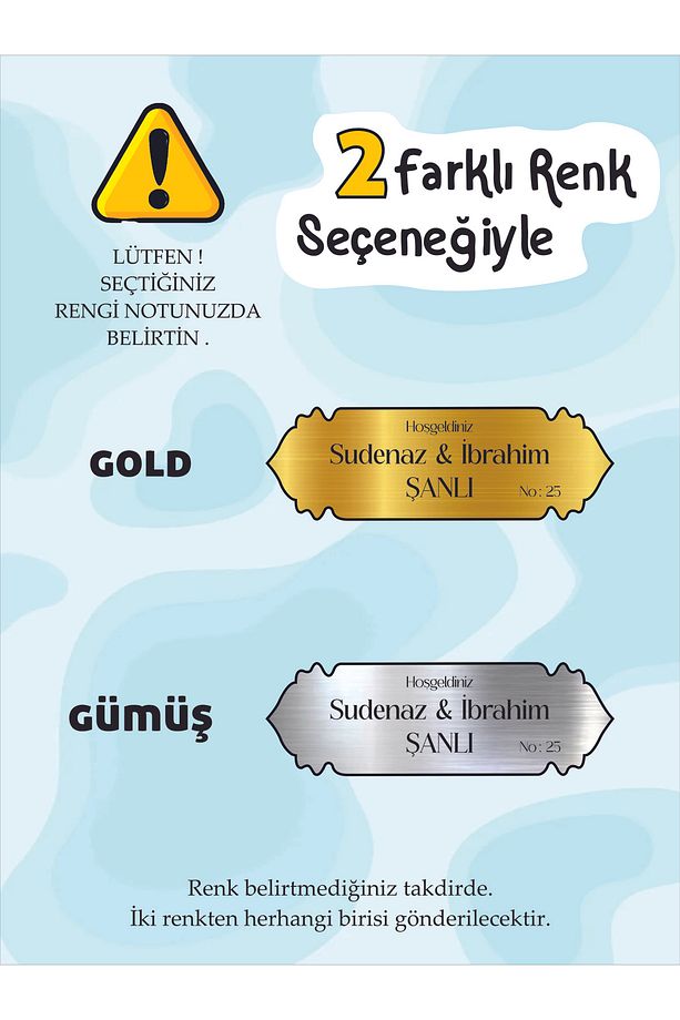 Metal Plexi Kapı İsimliği, Gold & Gümüş Kapı Numarası, Posta Kutusu İsimliği - 4