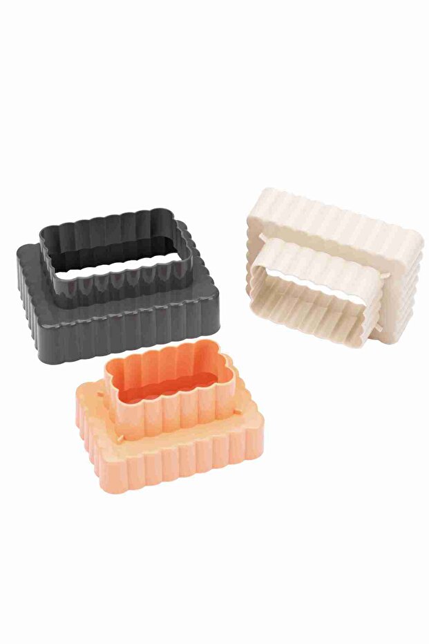 10Pcs Geometry Patterned Double Sided Cookie Cutter Square Rectangle and Round - 5