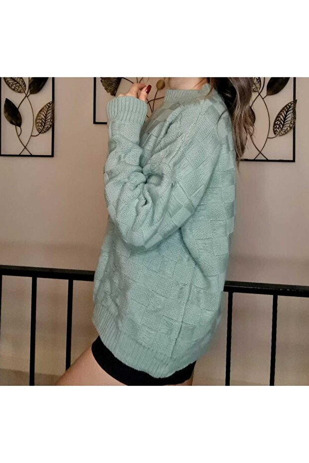 Tasarım Model Mint Yeşili Örme Kazak - 5