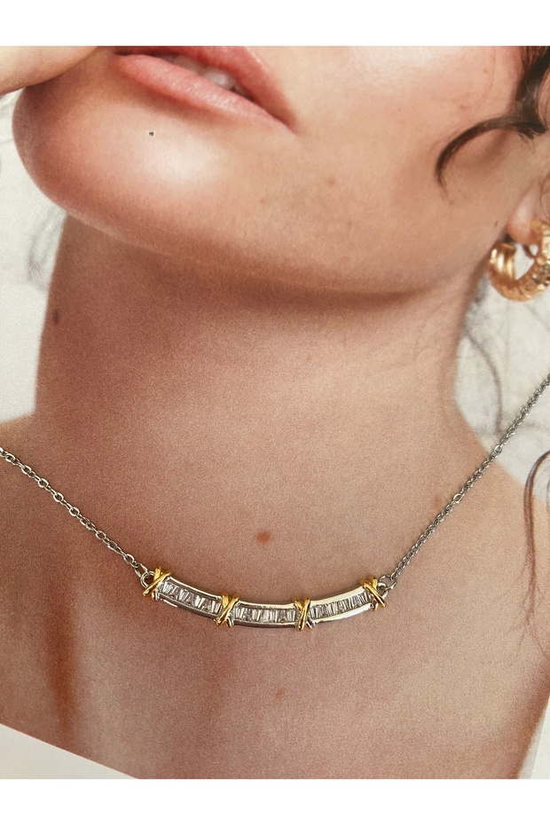 Vip Special Series - Zircon Stone Design Anti-Tarnish Steel Women's Gold Necklace