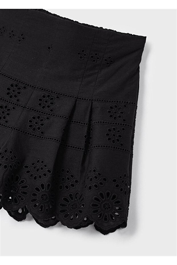 Dantelli Şort - Siyah - 1
