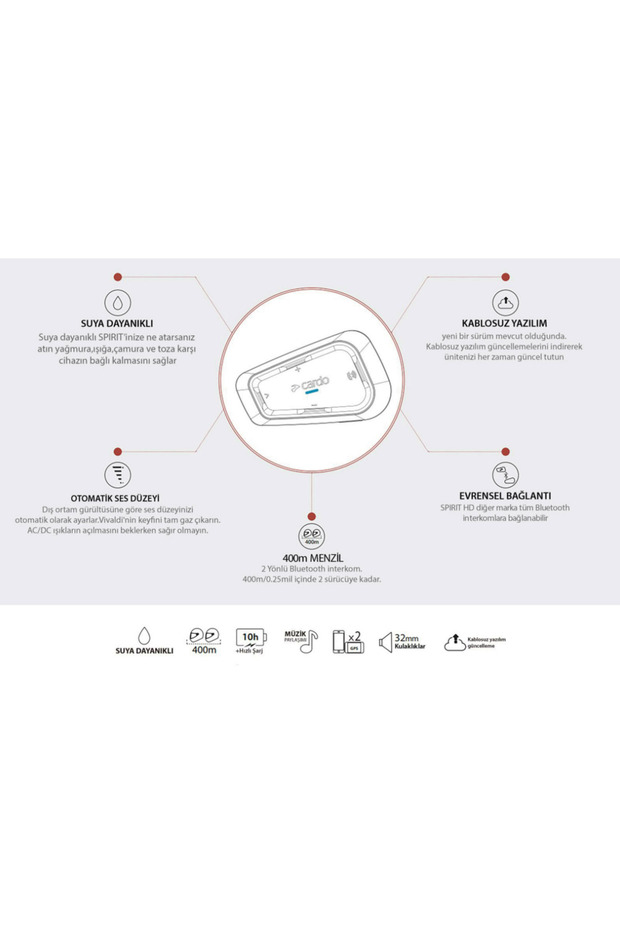Spırıt Bluetooth Ve Intercom (TEKLİ PAKET) - 8