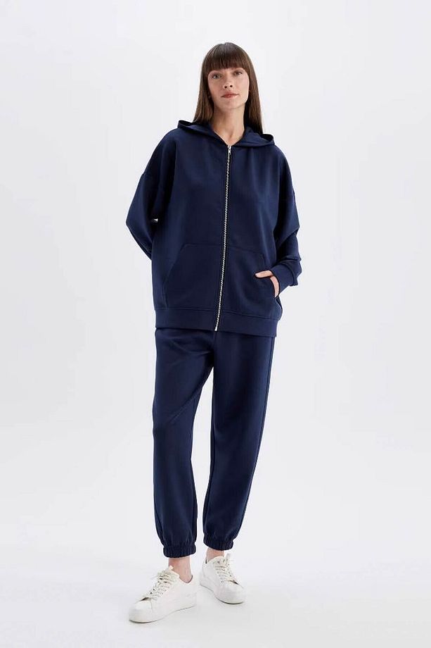 Standart Fit Jogger Eşofman Altı Beli Paçası Lastikli Cepli Skuba Dalgıç Kumaş C6857ax24au - 1