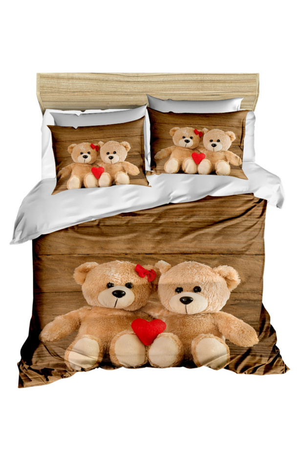 Cute Bears 3D Double Duvet Cover Set