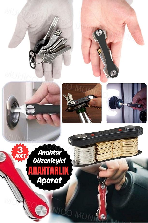 3 Adet Anahtar Düzenleyici Clever Key – Hafif ve Dayanıklı Tasarımıyla Anahtarlarınızı Güven - 4
