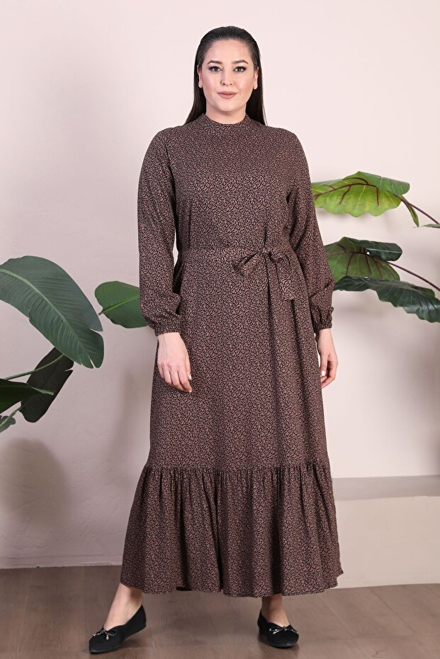 Women's Hijab Clothing Dress Plus Size Clothing Prevailing Collar Crispy Pattern Dress