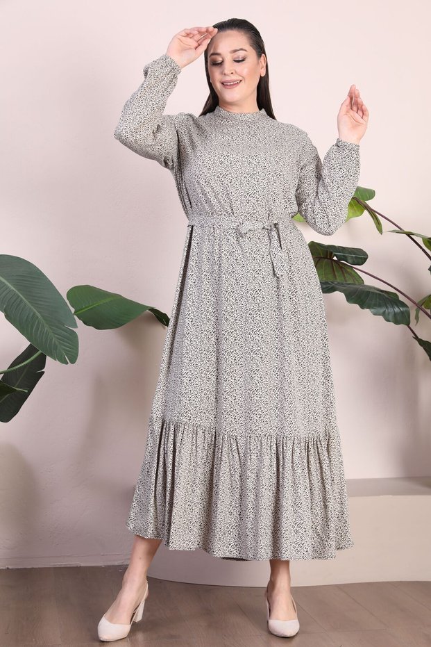 Women's Hijab Clothing Dress Plus Size Clothing Prevailing Collar Crispy Pattern Dress