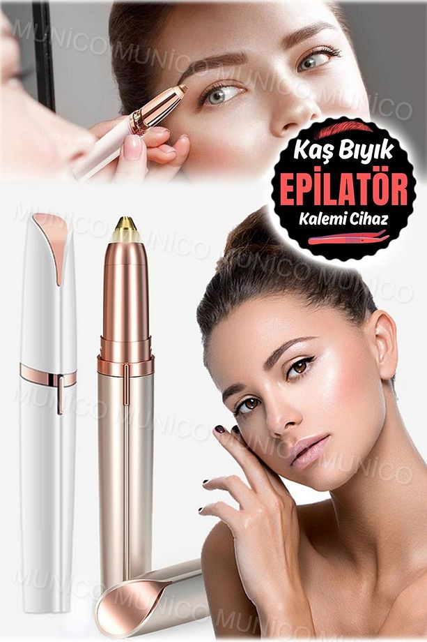 Vücut Burun Kulak Kaş Yüz Bıyık Burun Kıl Kesici Makinesi Mini Pil Şarj Edilebilir Makyaj Epilatörü - 2