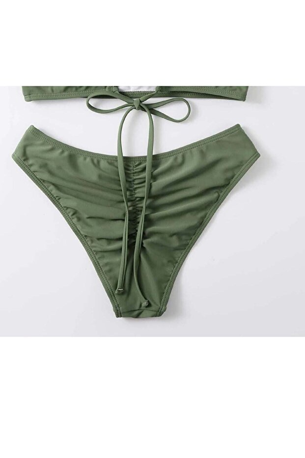 Green Brazilian Bikini Bottom - Back Drawstring