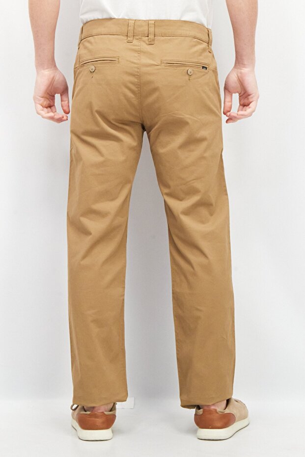 بنطال تشينو سادة بقصّة مستقيمة للرجال، بني - 3