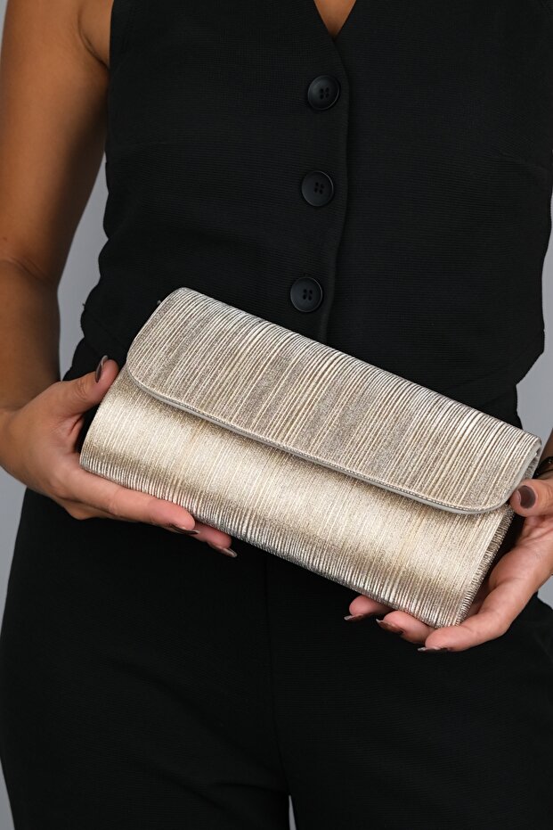 AGO arany csíkos női estélyi táska - 4