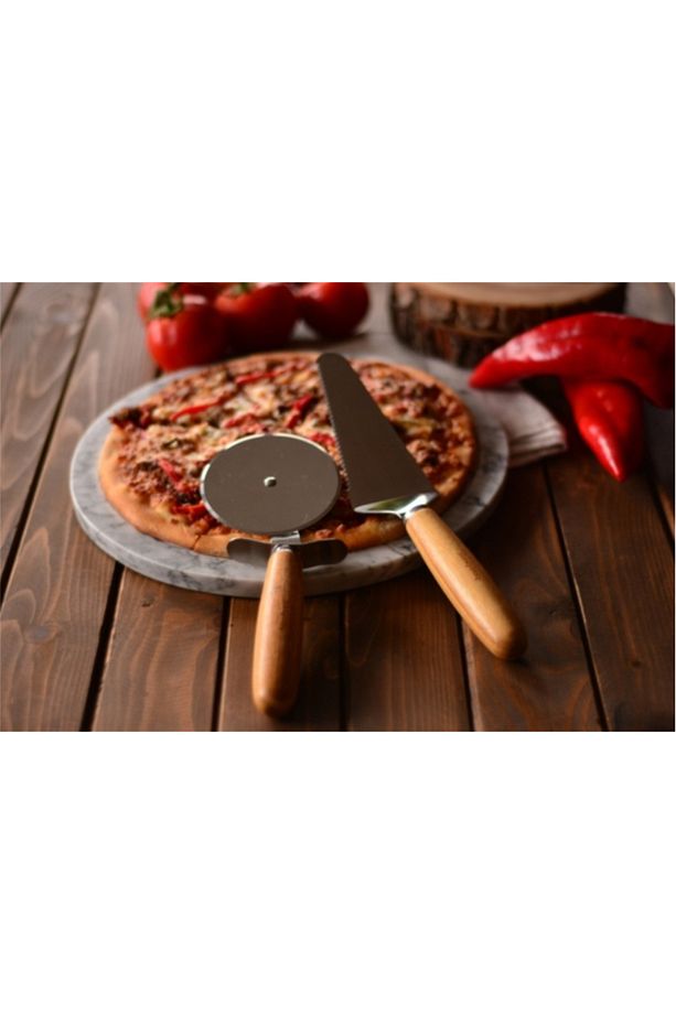 B0594 Maya Pizza Dilimleyici Servis Seti - Pizza Kesme Bıçağı - 2