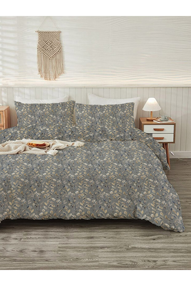 طقم غطاء لحاف مزدوج منقوش حديث مقاس 200 × 220 سم مكون من قطعتين مقاس 50 × 70 سم