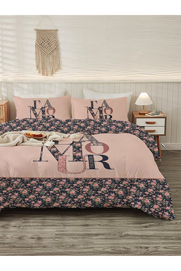 طقم غطاء لحاف مزدوج منقوش حديث مقاس 200 × 220 سم مكون من قطعتين مقاس 50 × 70 سم