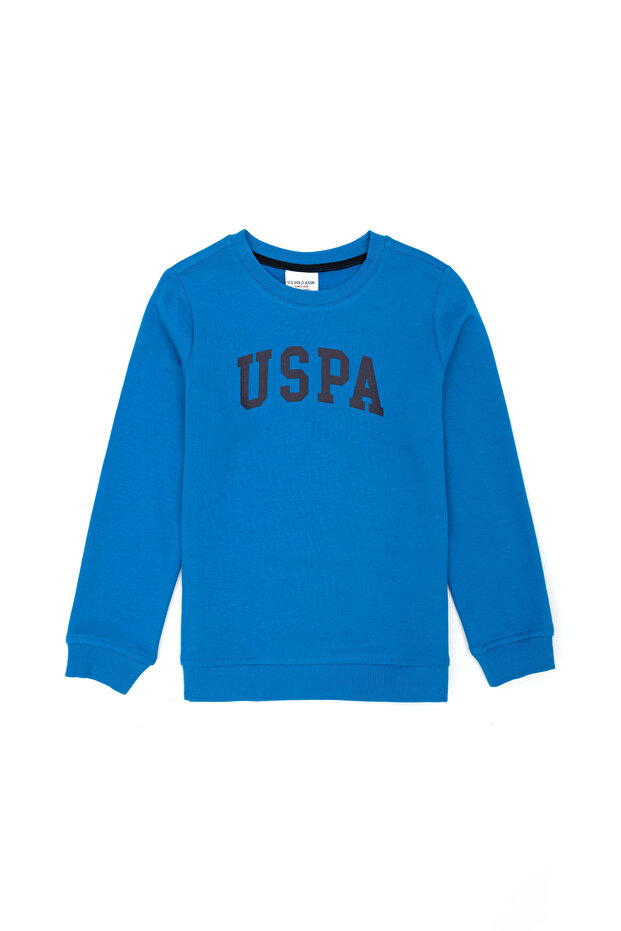 Children's Cobalt Blue Basic Crew Neck Sweatshirt 50273757-Vr077