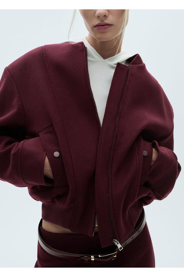 Cepli Yün Bomber Ceket - 7