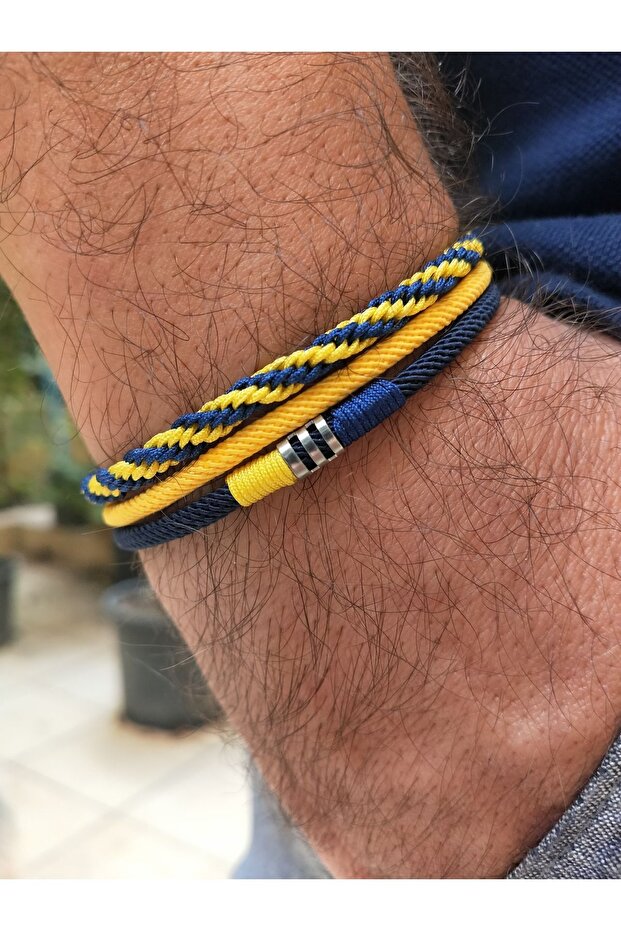 Yellow Navy Blue Bracelet Lantern Fan