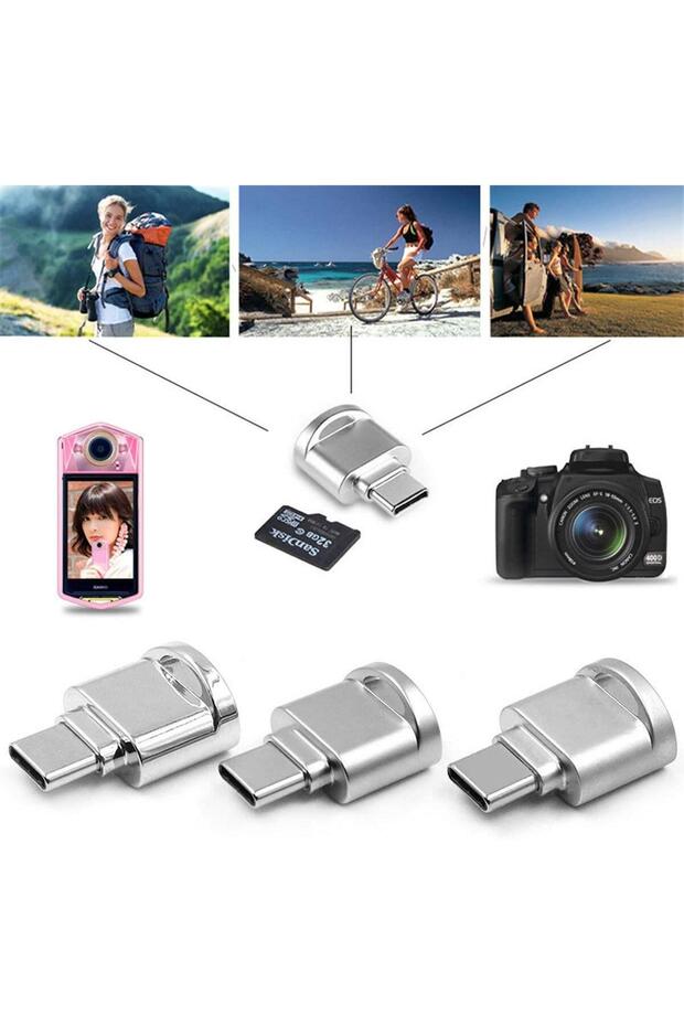 Usb Type-c 3.1 To Micro Sd Tf Hafıza Kart Okuyucu Otg Adaptörü 4477 - 7