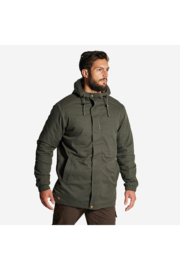 Decathlon Solognac Erkek Su Tutmaz Kışlık Mont -10 °C - Yeşil - Avcılık ve Doğa Gözlemi - 100