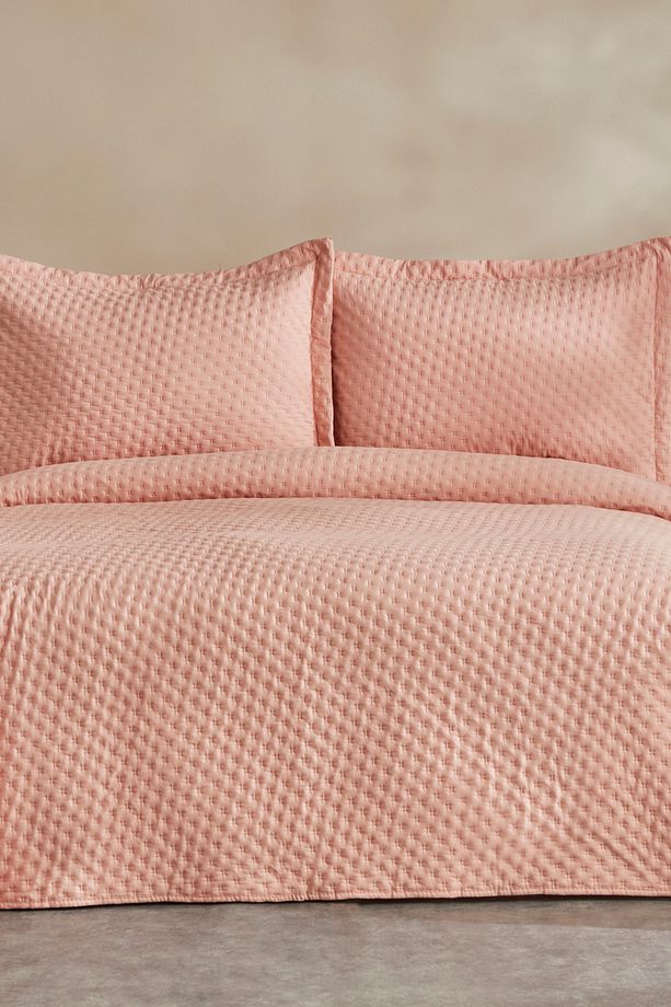 Breeze Soft Çift Kişilik Yatak Örtüsü Somon - 1