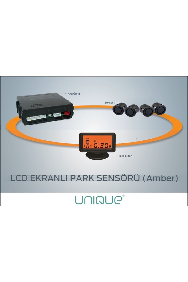 ®  LCD EKRANLI PARK SENSÖR  19MM MAT SİYAH SENSÖR - 1