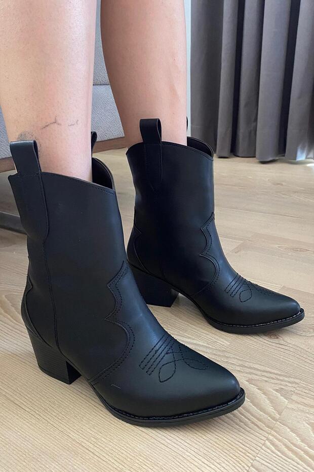 Kadın Vendy Kısa Topuklu Kovboy Bot - 5
