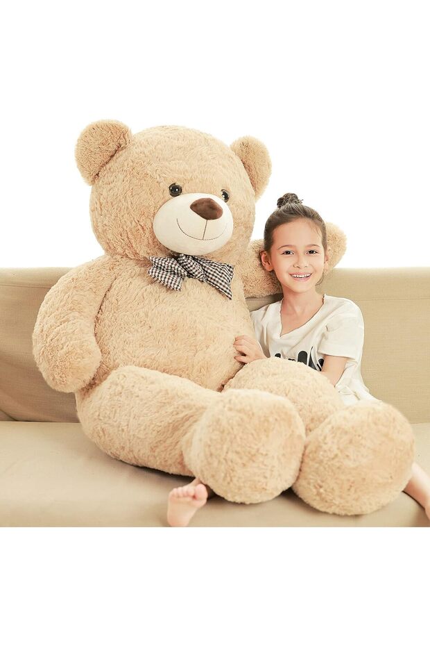 140 cm Giant Size Cute Plush Big Bear with Bow Tie - Special Gift for Lover - 100% Domestic Production