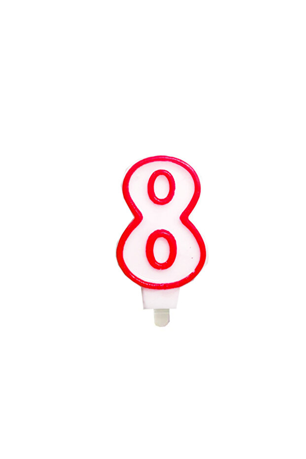 Eight Number Birthday Cake Candle (7X3 cm) - Number Candle - Cake Decoration