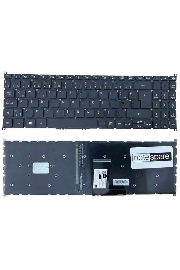 Acer ile Uyumlu Aspire 3 A315-58-546X, 3 A315-58-59UA Işıklı Klavye Siyah TR - 1