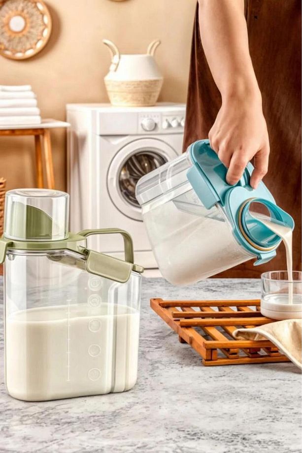 Çok Fonksiyonlu Un, Bakliyat, Deterjan Saklama Kabı (Contalı Sızdırmaz) 1800 ml 3'lü Set - 6