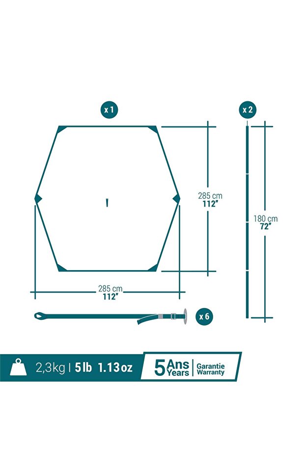 Umbră de camping Quechua - Multifuncțională - 2
