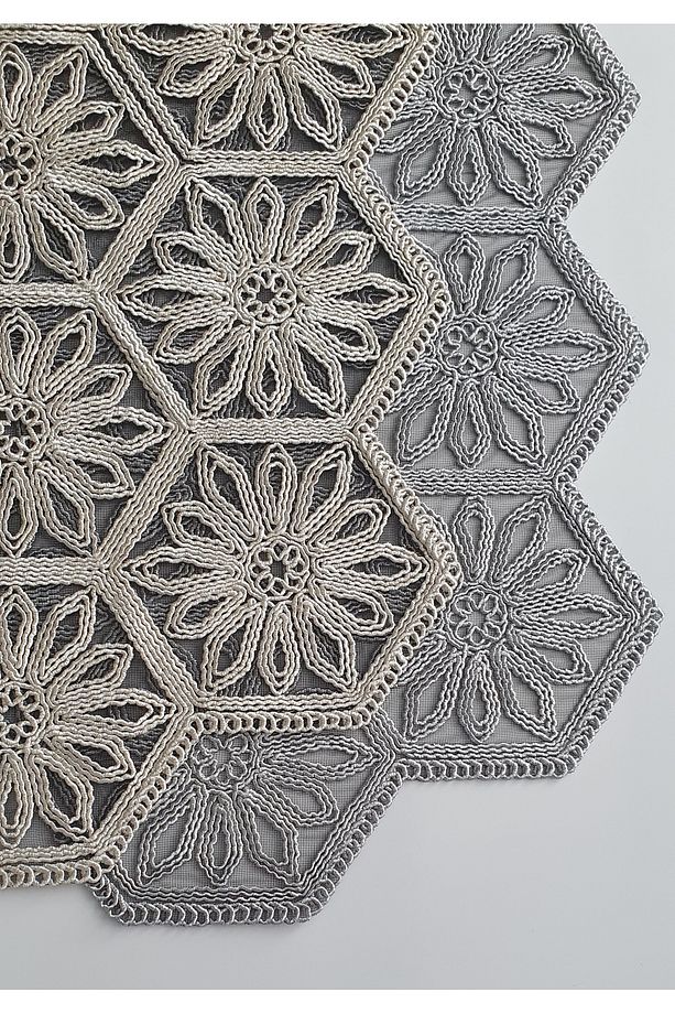 Anglez Kordon Simli Altıköşe Runner(38×130cm) - 8