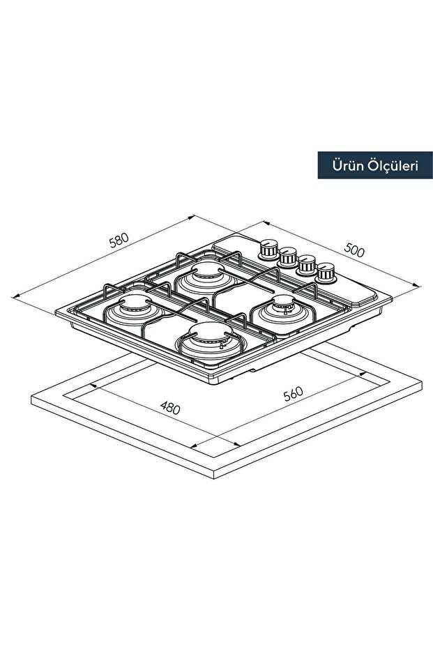Rustik Bej Ankastre Ocak - 2