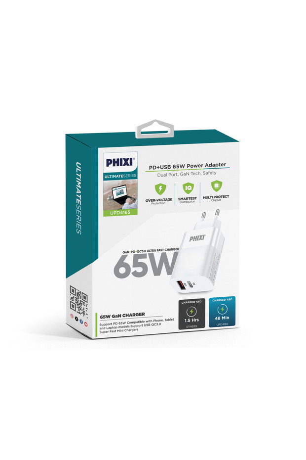 Ultimate Şarj Başlığı Çift Çıkışlı Type-c Pd Hızlı Şarj Adaptörü Quick Fast Upd4165 65w Pd - 2