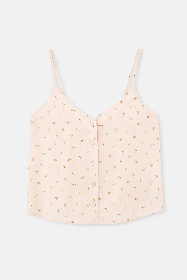 قميص بيجاما منسوج بنمط رفيع بأشرطة رفيعة باللون الأبيض الفاتح - 7