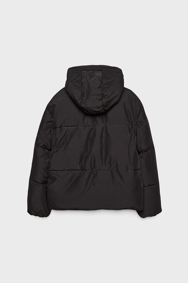 Kapüşonlu oversize şişme mont - 6