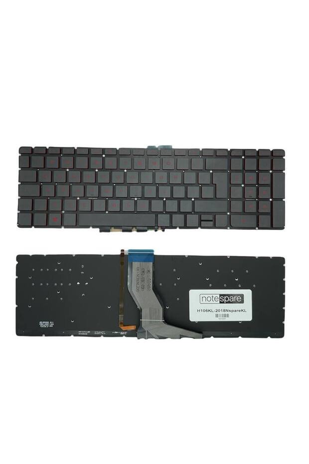 Hp ile Uyumlu 9Z.NC8BQ.21H, 9Z.NC8BQ.601, 9Z.NC8BQ.60T Notebook Işıklı Klavye Siyah TR - 1