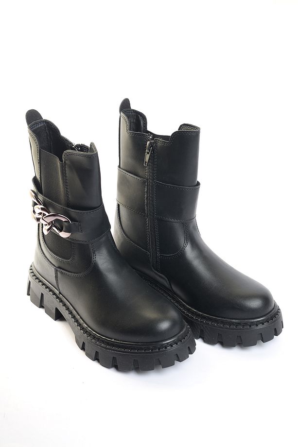Unisex Sıcak Tutan Astarlı Chunky Kaymaz ve Rahat Taban  Çocuk Kışlık Bot Kışlık Çocuk Bot - 5