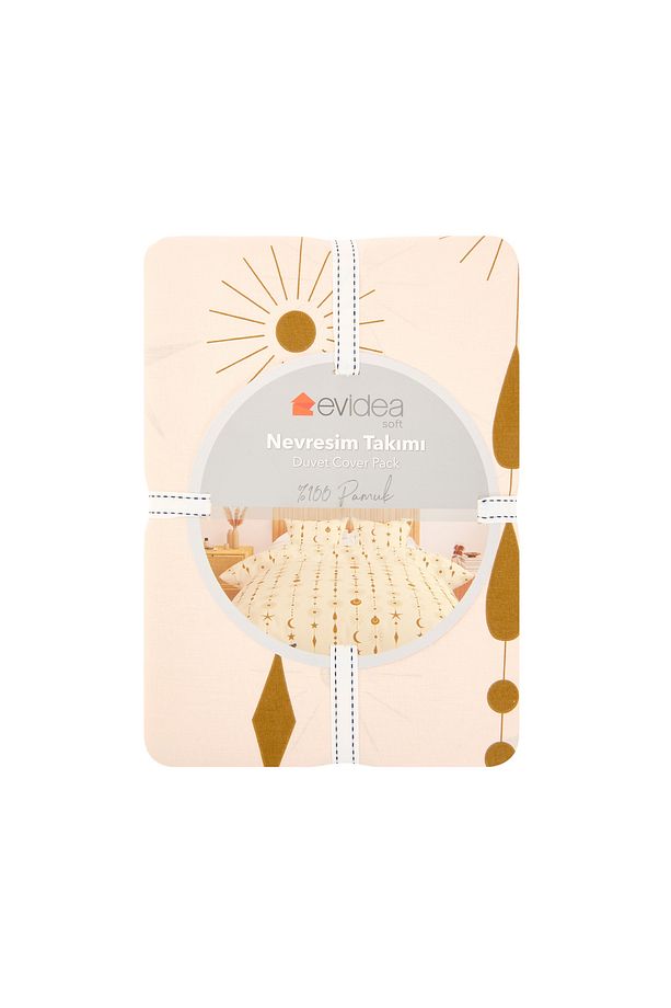 Soft Stella Tek Kişilik Nevresim Takımı - Ekru / Hardal - 6