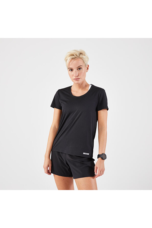Decathlon Kiprun Kadın Tişört - Koşu - Siyah - Kiprun Run 100