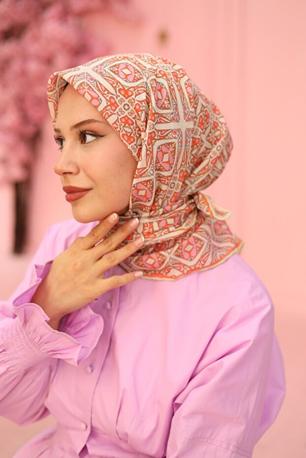 Kilim Desen Soft Pamuk Eşarp - 1