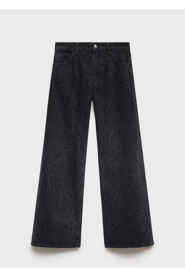 Yılan Derisi Görünümlü Jean Pantolon - 3