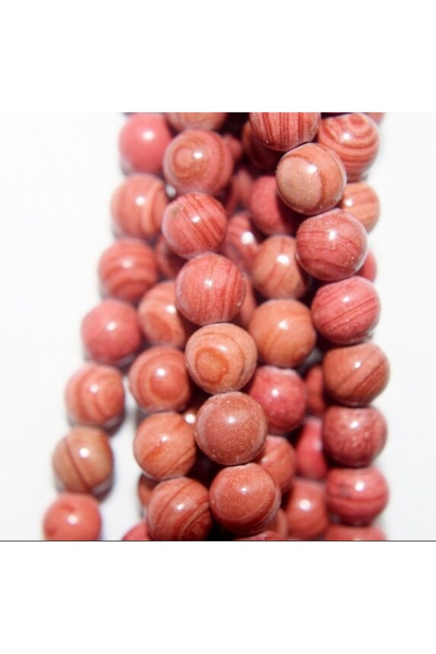 Natural Stone Light Color Coral Stone 8 mm 1 Strand (47 Pieces)