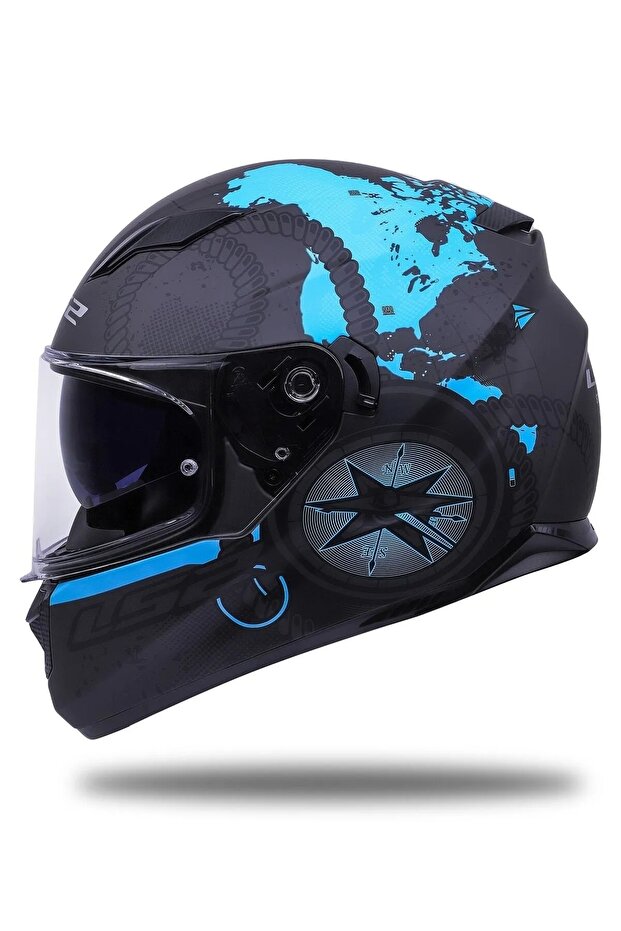 STREAM EVO VIATOR MAT SİYAH-MAVİ KASK - 5