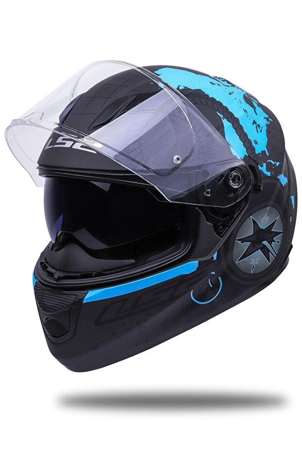 STREAM EVO VIATOR MAT SİYAH-MAVİ KASK - 2