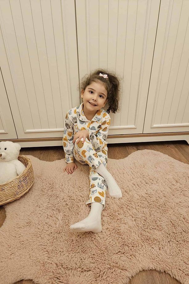 5 Ekle 4 Öde Tilki Zebra Zürafa Panda Civciv Pijama Takimi Hediyelik Alt Üst Çamaşır Eşofman 15145 - 8