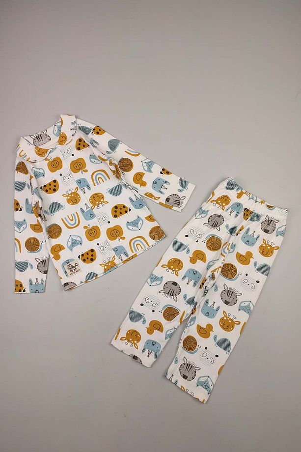 5 Ekle 4 Öde Tilki Zebra Zürafa Panda Civciv Pijama Takimi Hediyelik Alt Üst Çamaşır Eşofman 15145 - 1