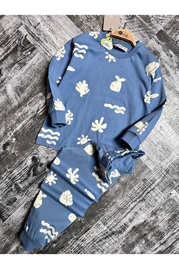 طقم بيجامة بنمط أوراق الشجر للأولاد - 2