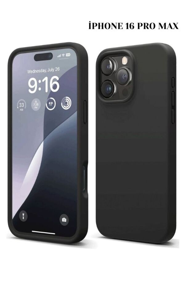 متوافق مع هاتف Iphone 16 PRO MAX، سطح داخلي مخملي مقاوم للبقع وقابل للمسح، جراب من السيليكون السائل